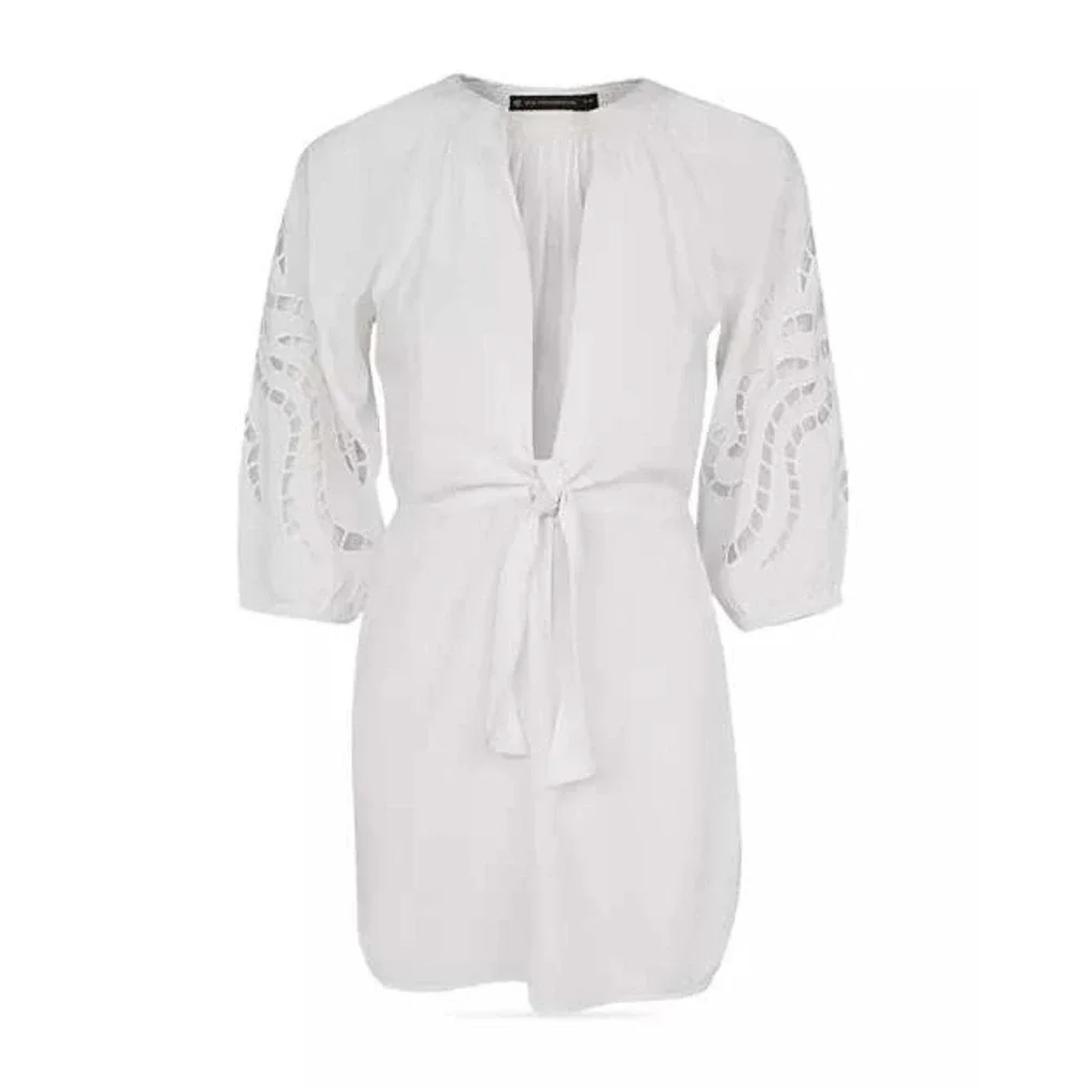 ViX Paula Hermanny White Eyelet Tie Beach Swim Coverup Dress Womens S/M. New